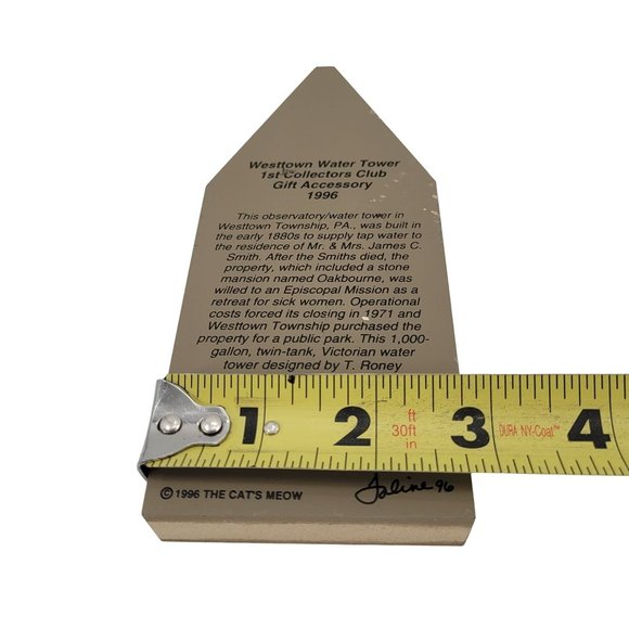 Cat's Meow Village Westtown Water Tower, 1st Collectors Club Gift Accessory 1996 - Picture 4 of 4